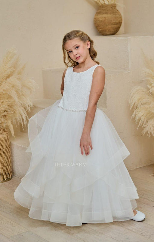 Teter Warm - Teter warm Girls Communion Off White Dress DS10