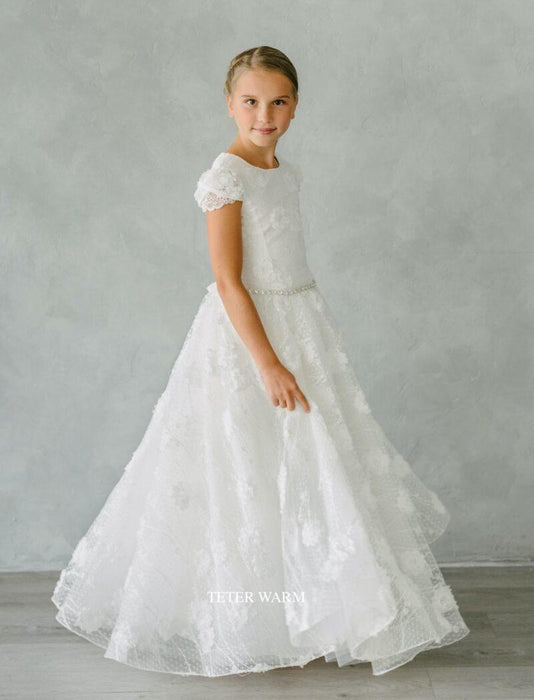 Teter Warm - Teter Warm Girls Communion Off White Dress DS15