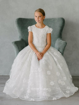 Teter Warm - Teter Warm Girls Communion Off White Dress DS15