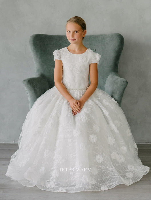 Teter Warm - Teter Warm Girls Communion Off White Dress DS15