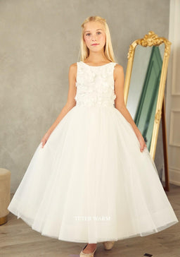 Teter Warm - Teter Warm Girls Communion Off White Dress DS18