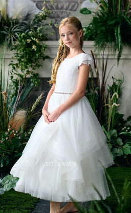 Teter Warm - Teter Warm Girls Communion Off White Dress ES06