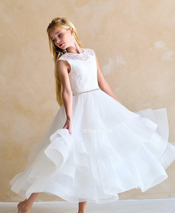 Teter Warm - Teter Warm Girls Communion Off White Dress ES08