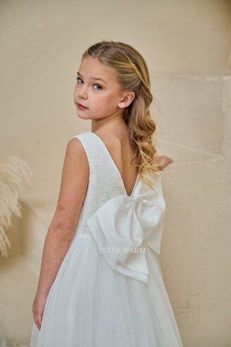 Teter Warm - Teter Warm Girls Communion Off White Dress ES101