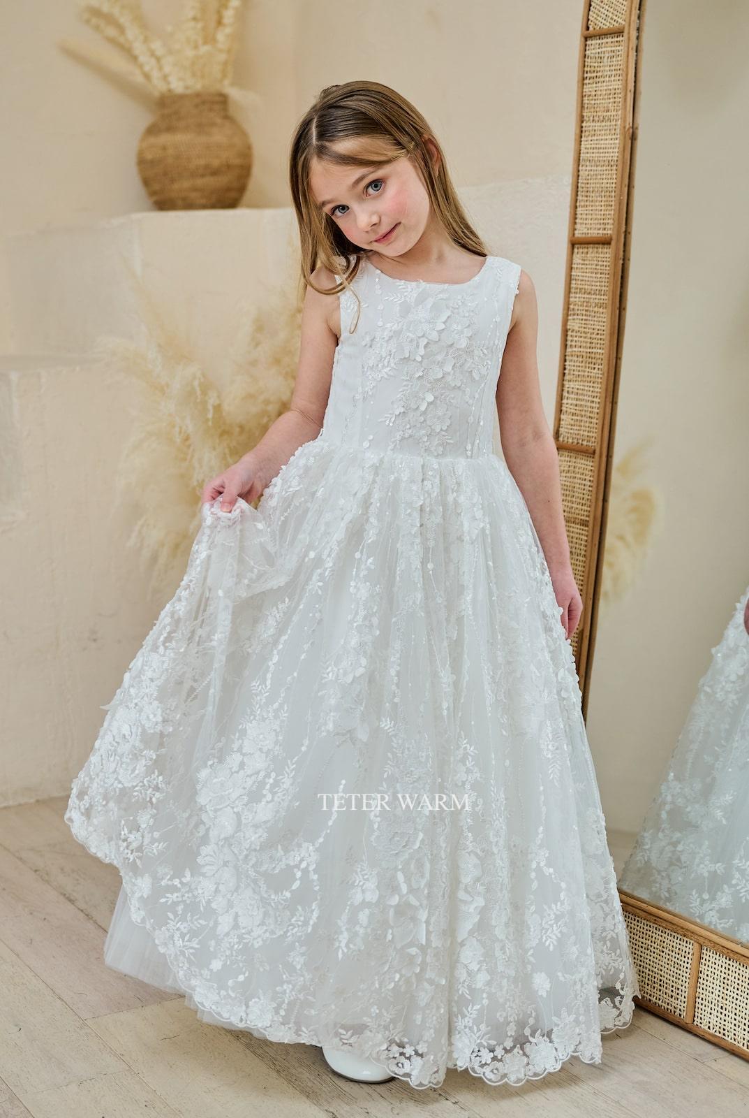 Teter Warm - Teter Warm Girls Communion Off White Dress ES20