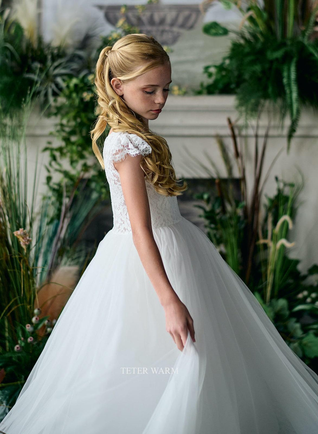 Teter Warm - Teter Warm Girls Communion Off White Dress ES76