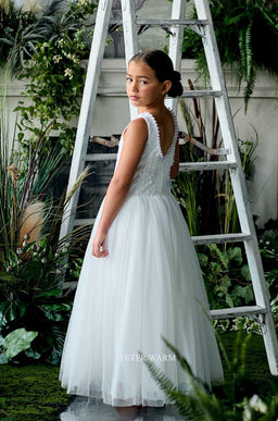 Teter Warm - Teter Warm Girls Communion Off White Dress ES82