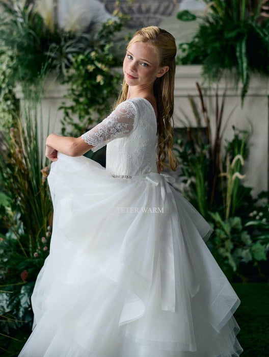Teter Warm - Teter Warm Girls Communion Off White Dress FR06N