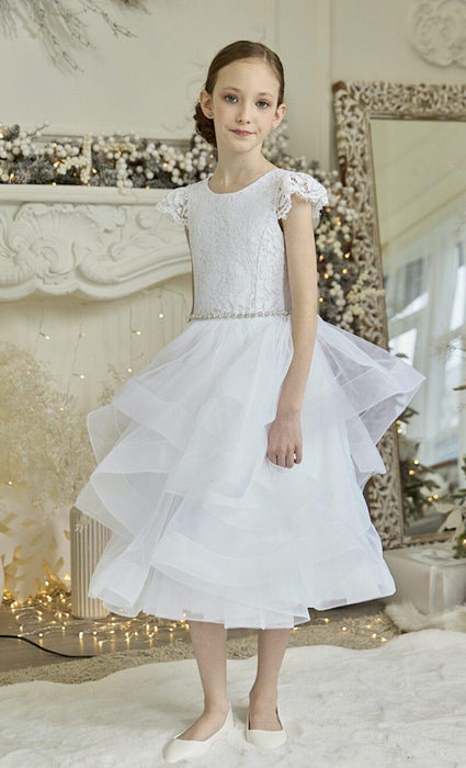 Teter Warm - Teter Warm Girls Communion Pure White Dress WDS05T