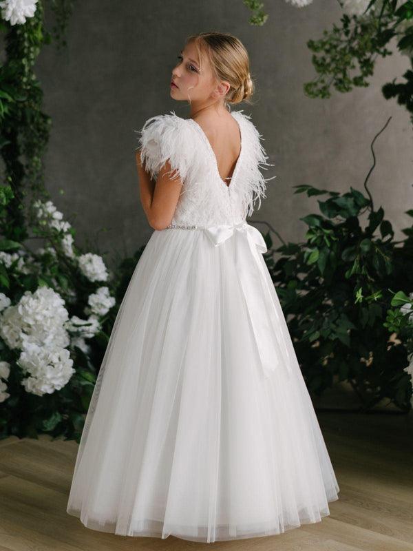 Teter Warm Zoey - Girl's Communion Dress Off White  Goldtex