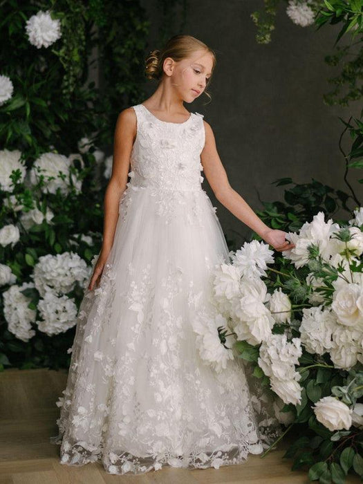 Teter Warm - Teter Warm GS81L Lucia - Girl's Communion Dress Off White