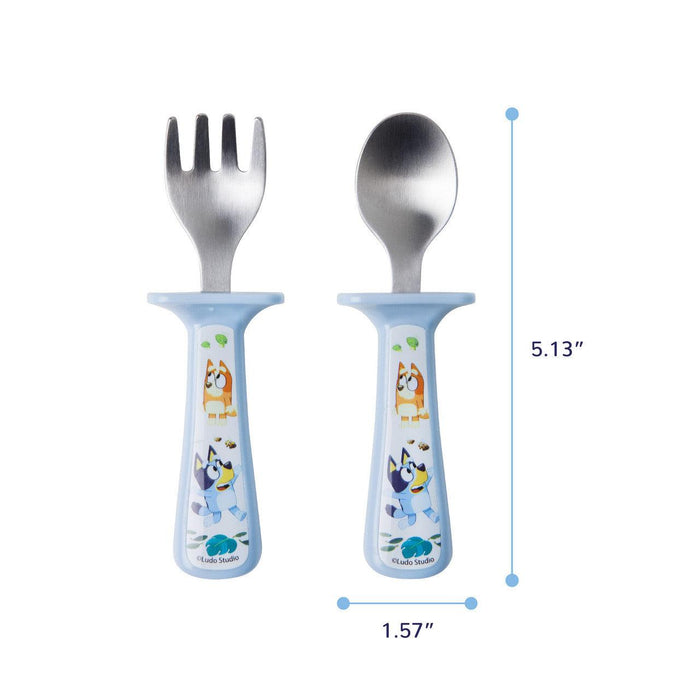 The First Years® - The First Years - Bluey Toddler Fork & Spoon Set with Handle Guards