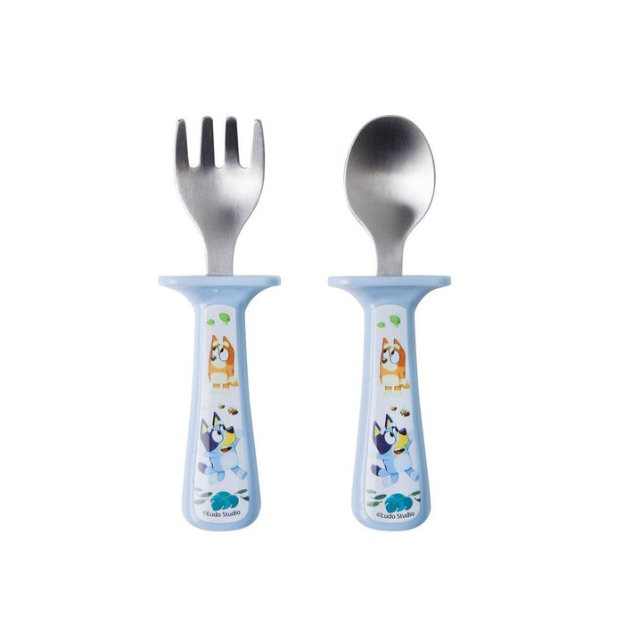 The First Years® - The First Years - Bluey Toddler Fork & Spoon Set with Handle Guards