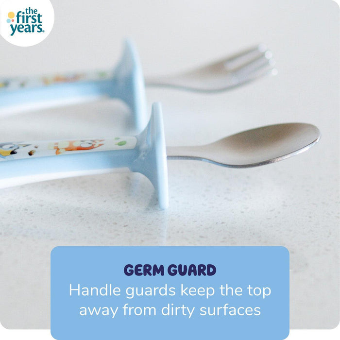 The First Years® - The First Years - Bluey Toddler Fork & Spoon Set with Handle Guards