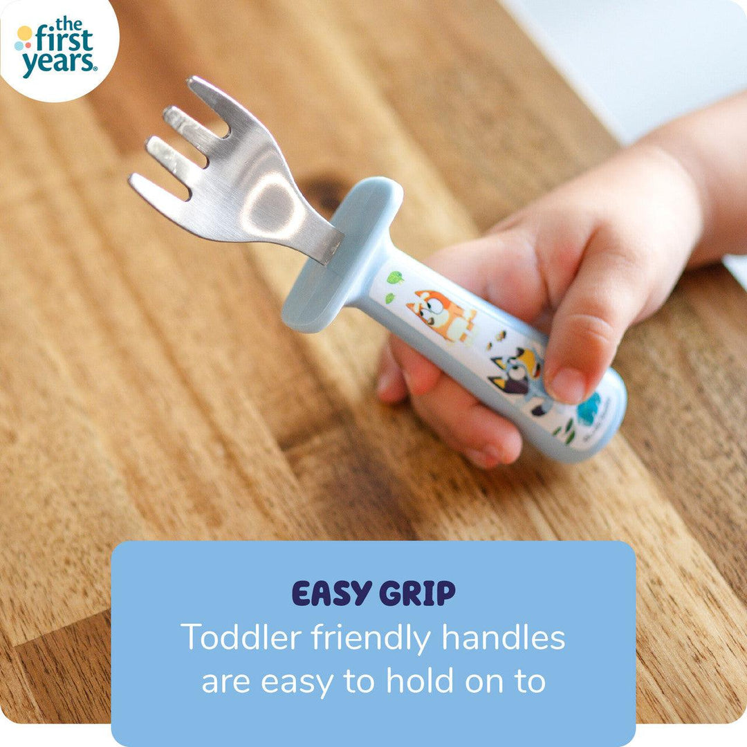 The First Years® - The First Years - Bluey Toddler Fork & Spoon Set with Handle Guards