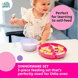 The First Years® - The first years Disney Minnie Mouse 3-Piece Mealtime Set | Suction Plate, Bowl & Spoon for Toddlers