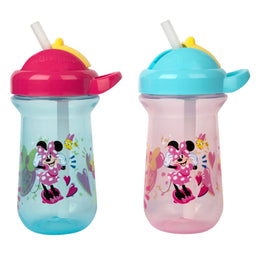 The First Years® - The First Years - Disney Minnie Mouse Flip-Top Straw Cup – 10 oz (2-Pack) | Spill-Resistant Cups for Toddlers