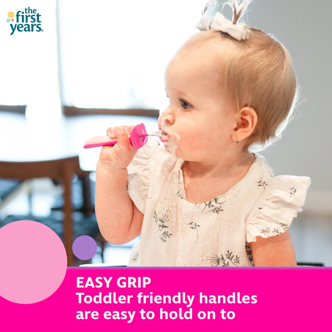 The First Years® - The first years Disney Minnie Mouse Fork & Spoon Set | Toddler-Friendly Utensils with Handle Guards