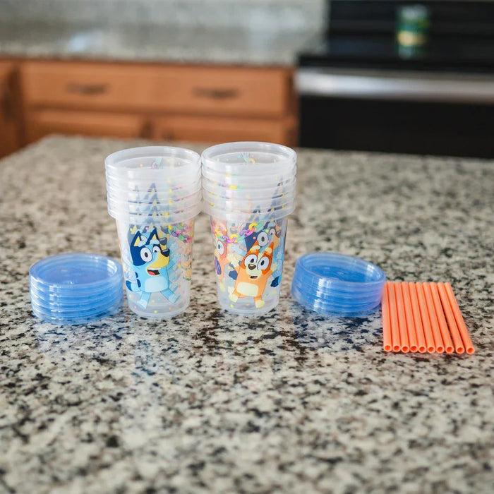 The First Years® - The First Years Take & Toss Bluey Straw Cups – 10oz Reusable Spill-Resistant Cups with Lids – 4-Pack