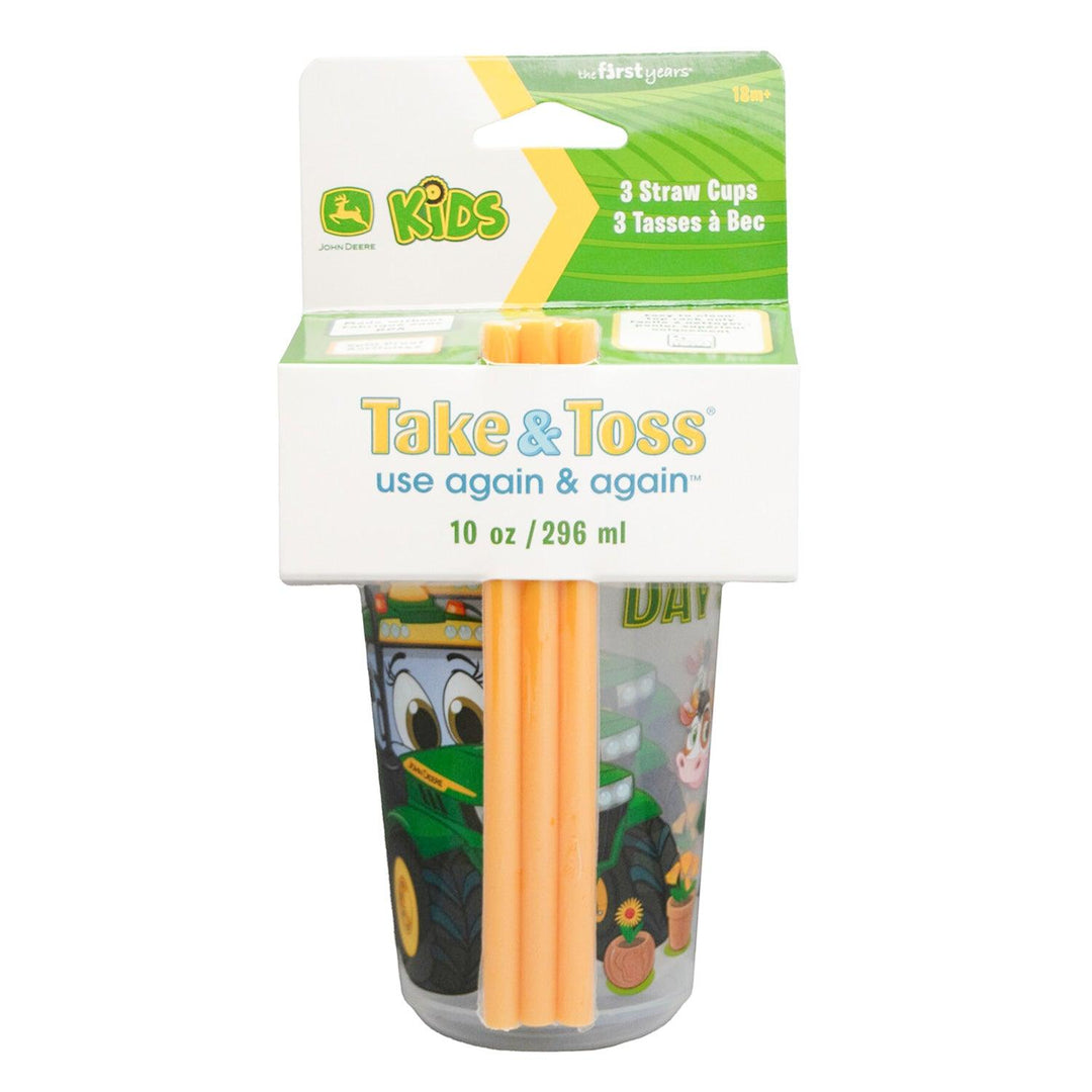 The First Years® - The First Years - Take & Toss Spill Proof John Deere Straw Cups, 10 oz. (3 Pack)