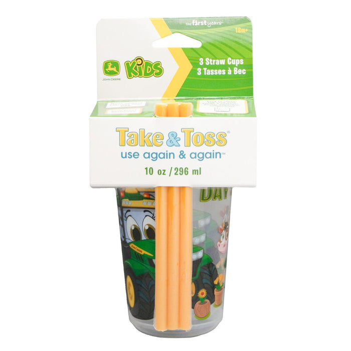 The First Years® - The First Years - Take & Toss Spill Proof John Deere Straw Cups, 10 oz. (3 Pack)