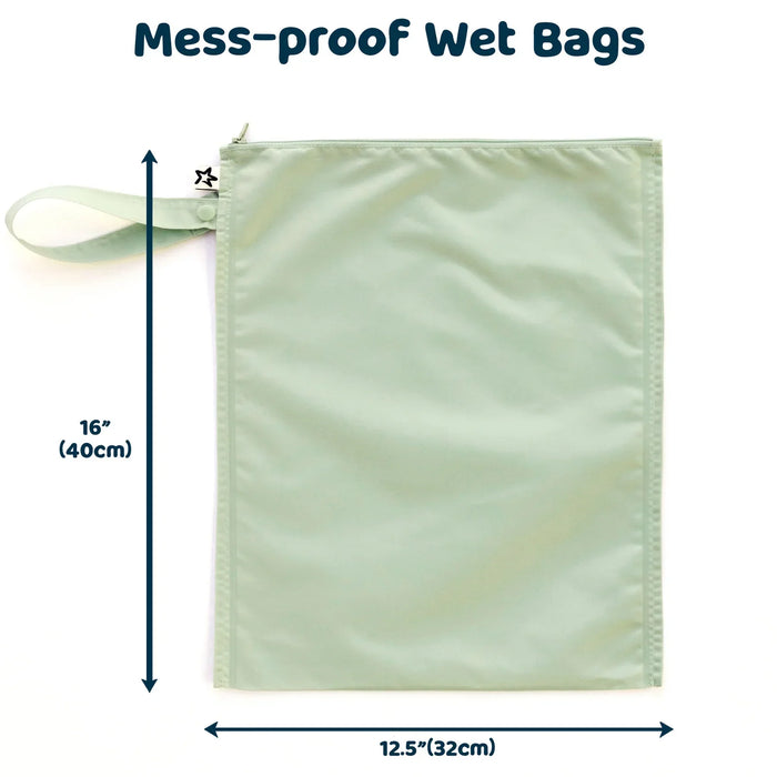 Tiny Twinkle - Tiny Twinkle Mess-proof Wet Bags - Sage/Charcoal- 2 Pack