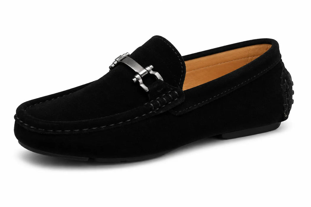 Tip Top Usa® Boys Black Velvet Dress Loafers Formal Slip-On Shoes Size 5-8