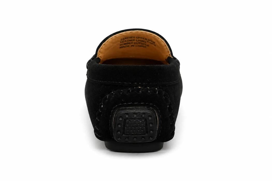 Tip Top Usa® Boys Black Velvet Dress Loafers Formal Slip-On Shoes Size 5-8
