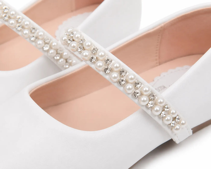 TipTop USA® Chaussures habillées perlées pour filles – Modèle TTS116 / TTS133 – Tailles bébé 9-4 / Tailles enfant 1T-8T