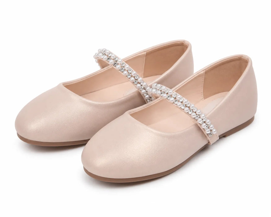 TipTop USA® Chaussures habillées perlées pour filles – Modèle TTS116 / TTS133 – Tailles bébé 9-4 / Tailles enfant 1T-8T