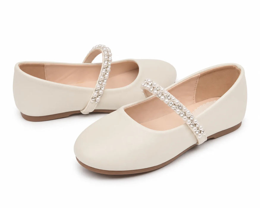TipTop USA® Chaussures habillées perlées pour filles – Modèle TTS116 / TTS133 – Tailles bébé 9-4 / Tailles enfant 1T-8T