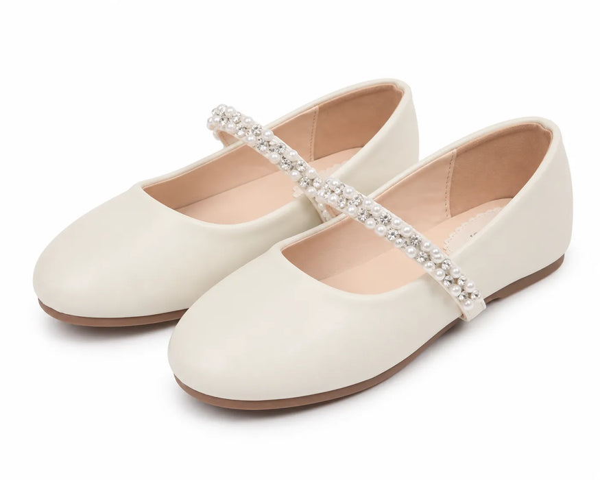 TipTop USA® Chaussures habillées perlées pour filles – Modèle TTS116 / TTS133 – Tailles bébé 9-4 / Tailles enfant 1T-8T