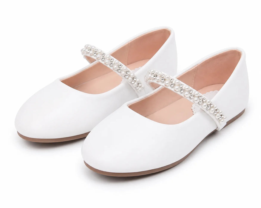 TipTop USA® Chaussures habillées perlées pour filles – Modèle TTS116 / TTS133 – Tailles bébé 9-4 / Tailles enfant 1T-8T