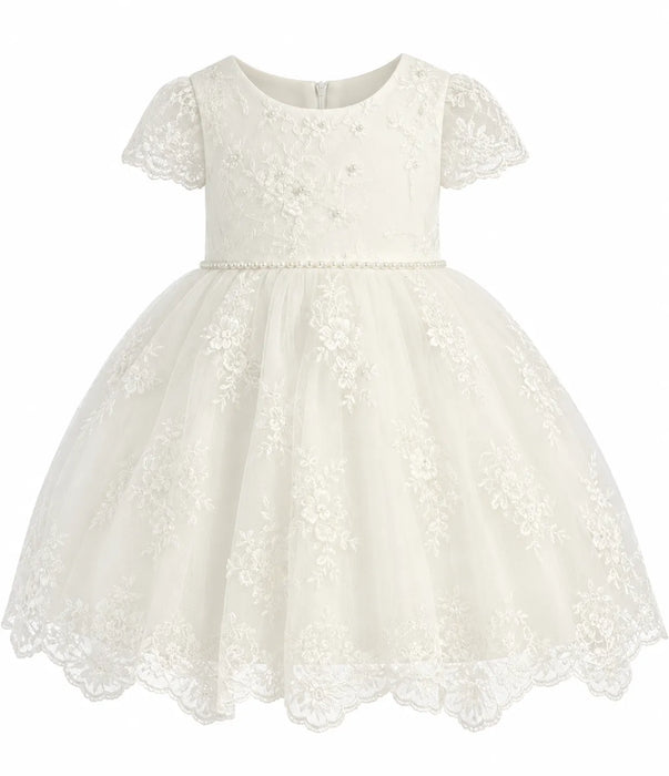 TipTop USA® Baby Lace & Mesh Christening Dress – Style TT5845s – Sizes 6M-24M