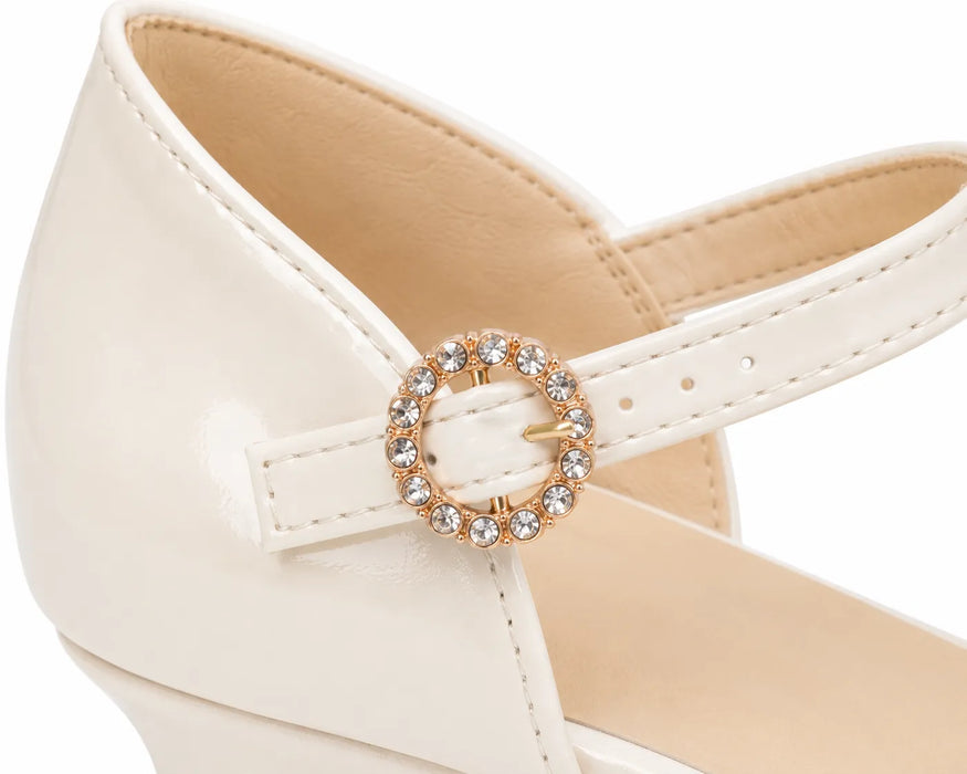 TipTop USA® Girls Dress Shoes with Rhinestone Buckle- Style TTS150, Baby sizes 12-1  & kid sizes 2-8