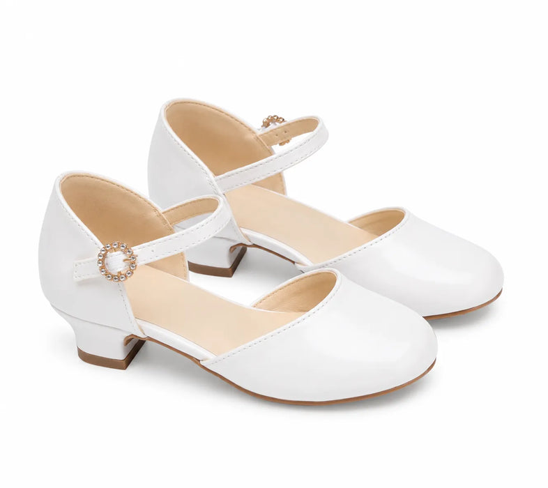 TipTop USA® Girls Dress Shoes with Rhinestone Buckle- Style TTS150, Baby sizes 12-1  & kid sizes 2-8