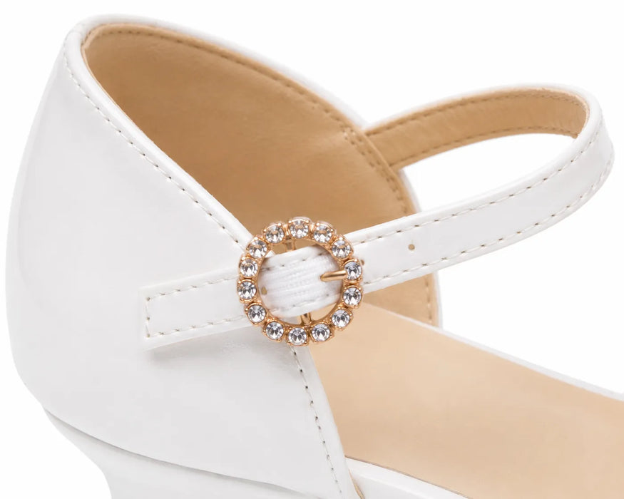 TipTop USA® Girls Dress Shoes with Rhinestone Buckle- Style TTS150, Baby sizes 12-1  & kid sizes 2-8