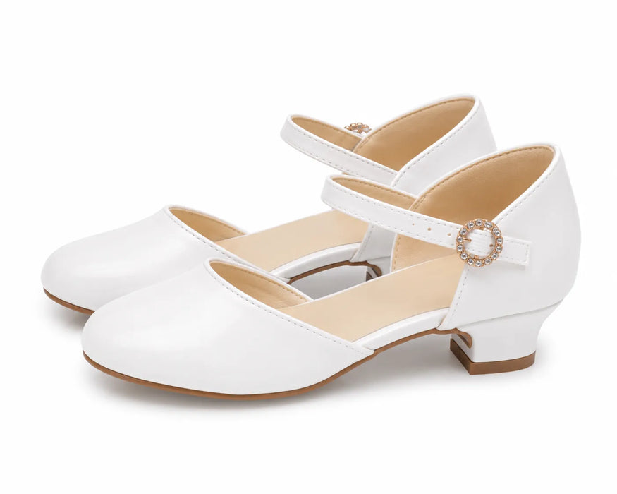 TipTop USA® Girls Dress Shoes with Rhinestone Buckle- Style TTS150, Baby sizes 12-1  & kid sizes 2-8