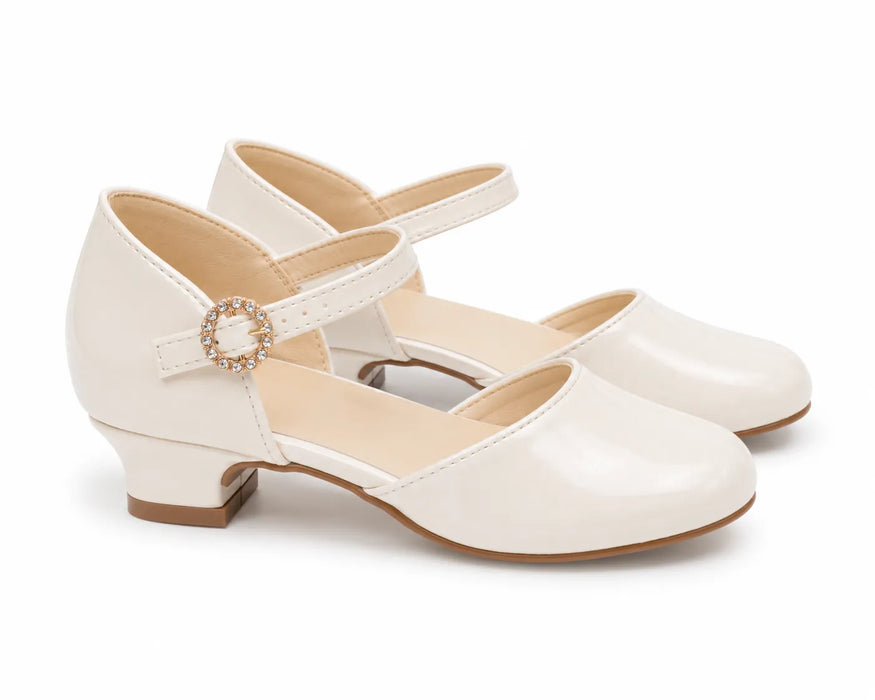 TipTop USA® Girls Dress Shoes with Rhinestone Buckle- Style TTS150, Baby sizes 12-1  & kid sizes 2-8