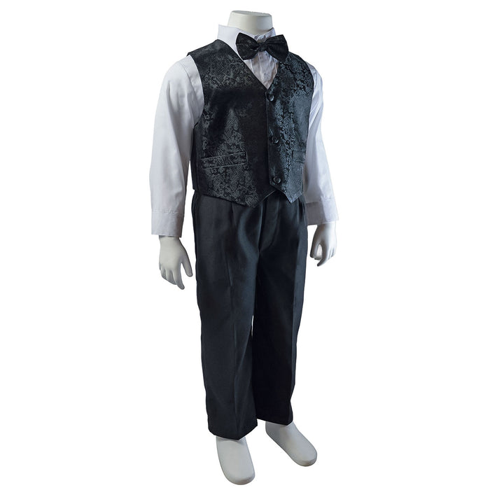 Johnson's Creations Toddler Boys Tail-less Tuxedo Suit with Vest & Bow Tie – Formal Outfit (Ages 1–4Y)