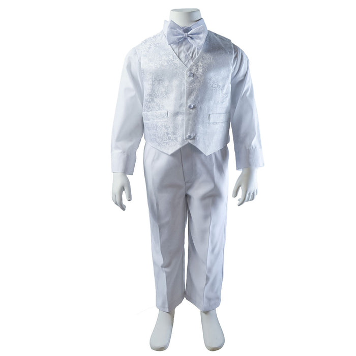 Johnson's Creations Toddler Boys Tail-less Tuxedo Suit with Vest & Bow Tie – Formal Outfit (Ages 1–4Y)