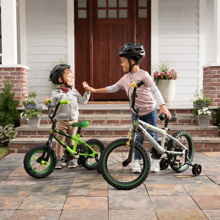 Tomy® - John Deere Mean Green Kid's Bicycle with Removable Training Wheels – 12ʺ Boy’s Bike – Ages 3 and Up