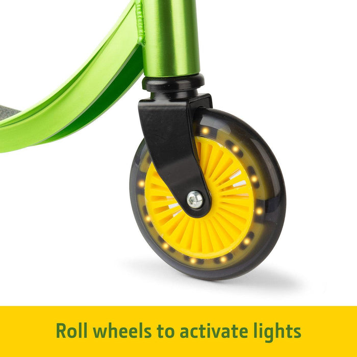 Tomy® - Tomy - John Deere Kids’ Kick Scooter – Lightweight Aluminum Scooter with Lighted Wheels & Adjustable Height – Ages 5+