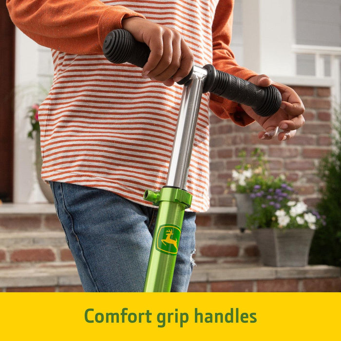 Tomy® - Tomy - John Deere Kids’ Kick Scooter – Lightweight Aluminum Scooter with Lighted Wheels & Adjustable Height – Ages 5+