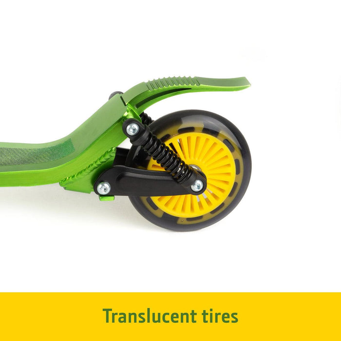 Tomy® - Tomy - John Deere Kids’ Kick Scooter – Lightweight Aluminum Scooter with Lighted Wheels & Adjustable Height – Ages 5+