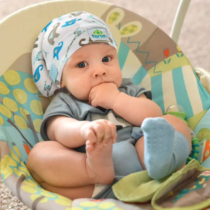 Baby wearing Tortle Air Lucky Elephant XS beanie