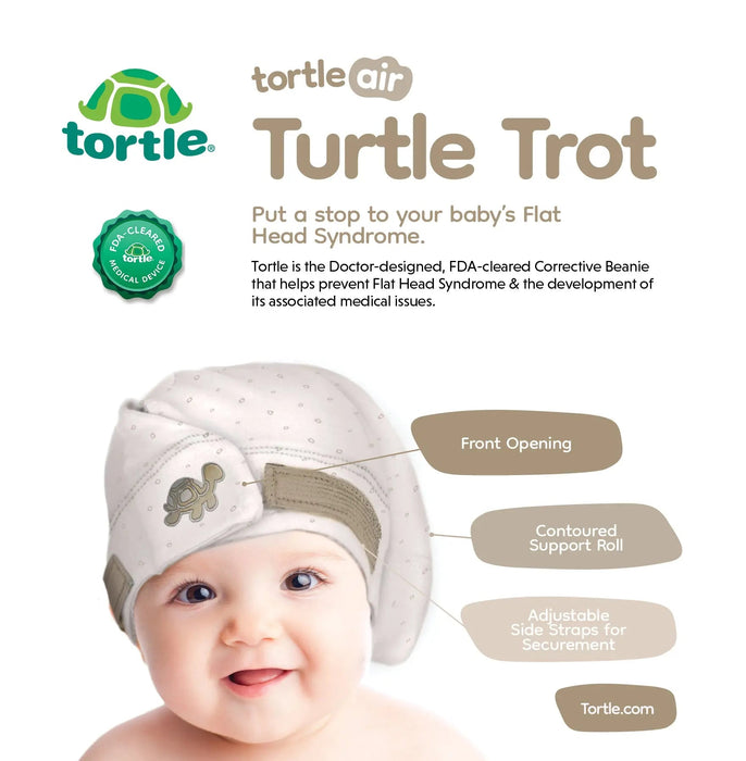 Tortle Air Turtle Trot beanie feature callouts for flat head prevention