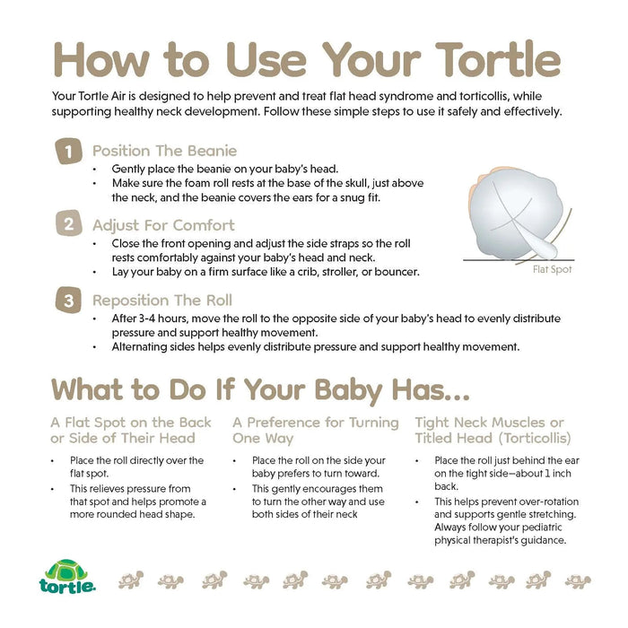 Tortle Air fitting guide for brachycephaly plagiocephaly and torticollis