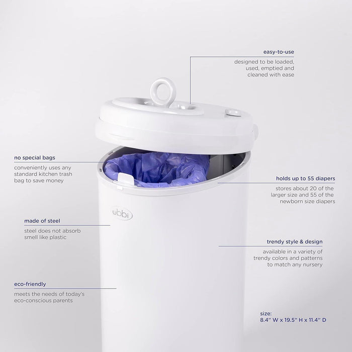 Ubbi® - Ubbi Stainless Steel Diaper Pail | Durable, Practical & Stylish