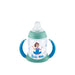 NUK Ms. Rachel sippy cup with teal handles, featuring cartoon design and musical notes on white background.